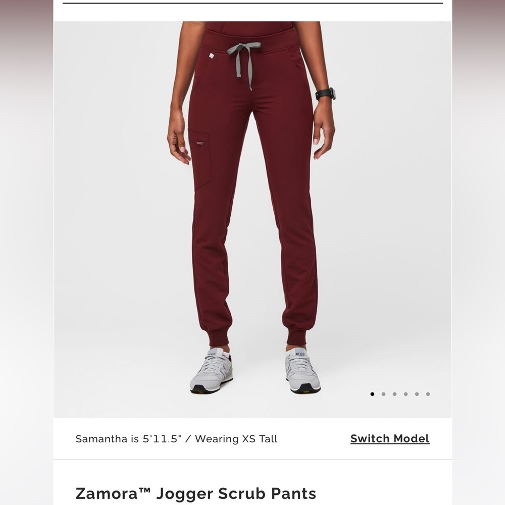 Figs Zamora Jogger Pant in Burgandy (NON high waisted) size XS